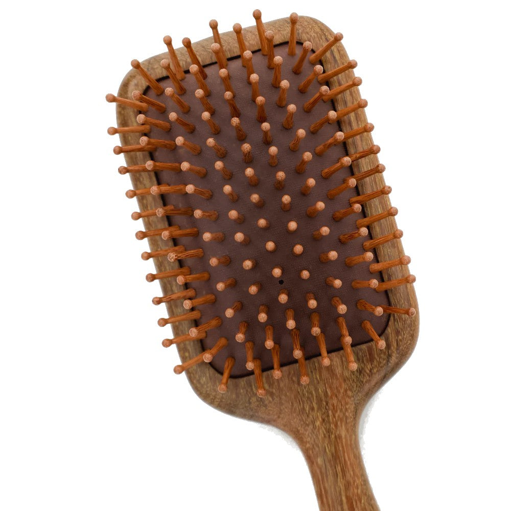 Natural Sandalwood Detangling Hair Brush Handcrafted Wooden Bristle Detangler Hairbrush