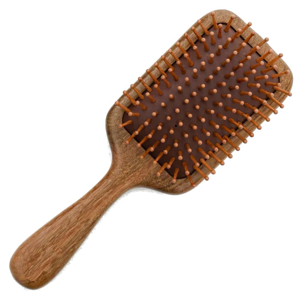 Natural Sandalwood Detangling Hair Brush Handcrafted Wooden Bristle Detangler Hairbrush