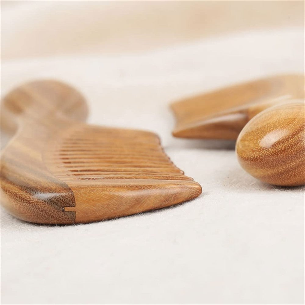 Sandalwood Hair Comb Handmade Fine Tooth Natural Wooden Detangling Comb