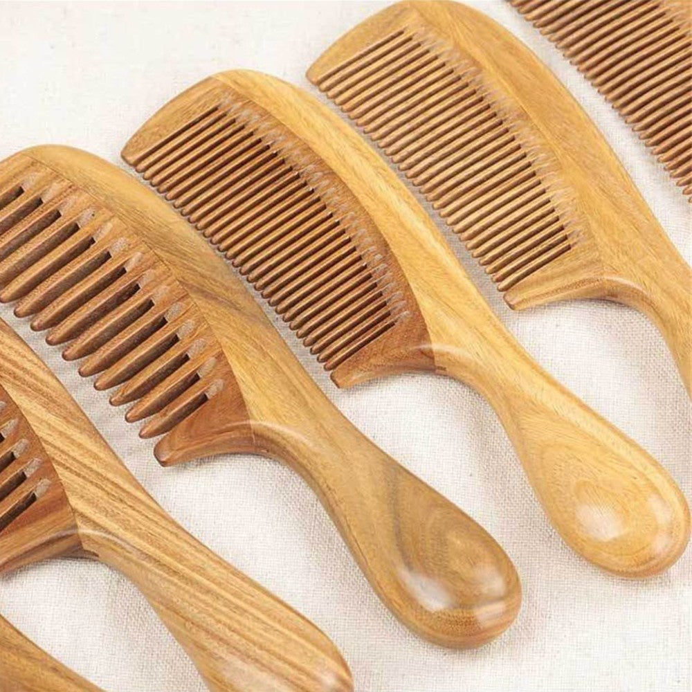 Sandalwood Hair Comb Handmade Fine Tooth Natural Wooden Detangling Comb