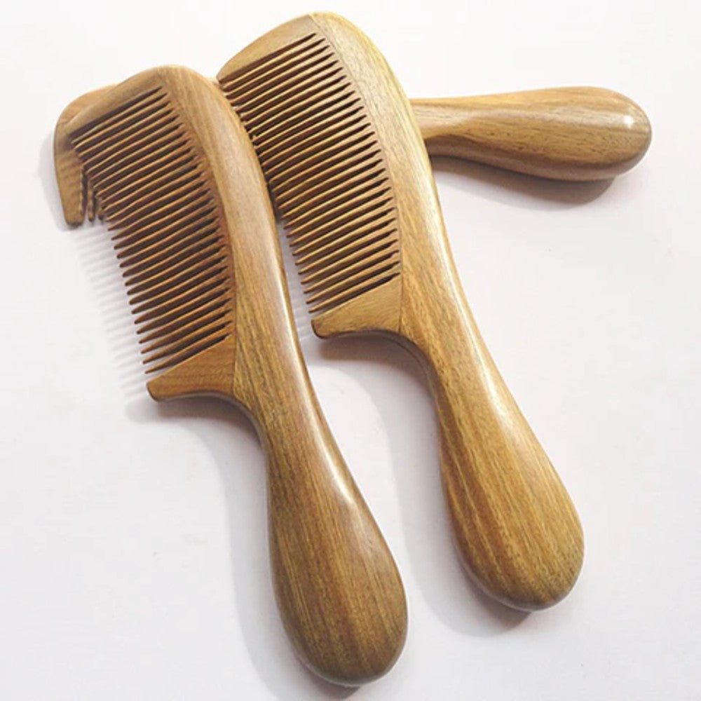 Sandalwood Hair Comb Handmade Fine Tooth Natural Wooden Detangling Comb