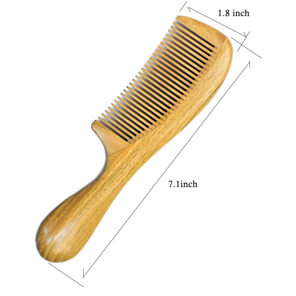 Sandalwood Hair Comb Handmade Fine Tooth Natural Wooden Detangling Comb