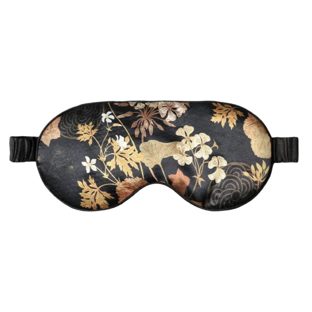 Printed Silk Eye Mask Pure Mulberry for Sleep and Travel Soft Gentle Stylish