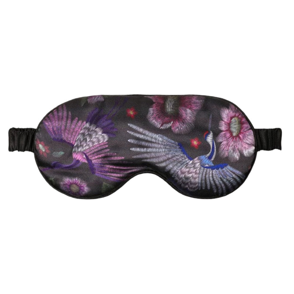 Printed Silk Eye Mask Pure Mulberry for Sleep and Travel Soft Gentle Stylish