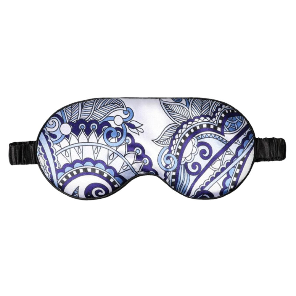 Printed Silk Eye Mask Pure Mulberry for Sleep and Travel Soft Gentle Stylish
