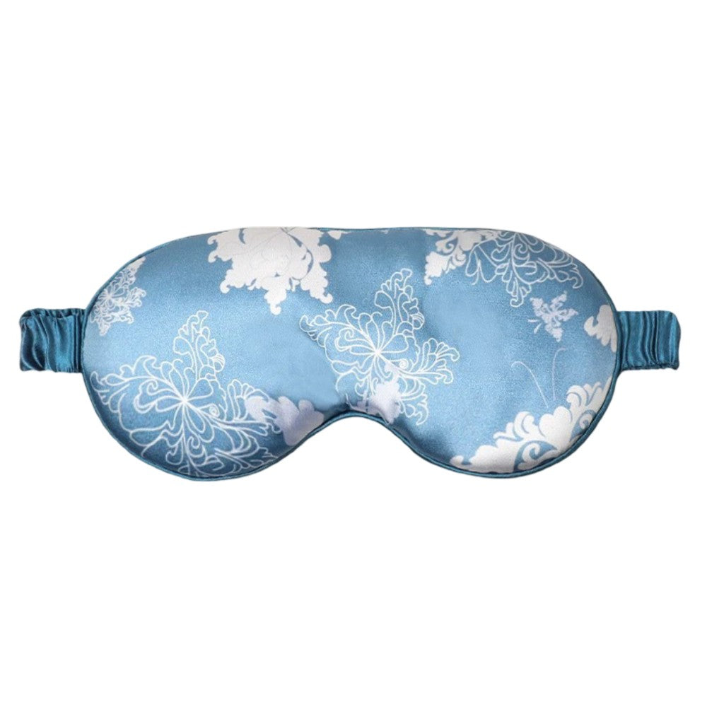Printed Silk Eye Mask Pure Mulberry for Sleep and Travel Soft Gentle Stylish