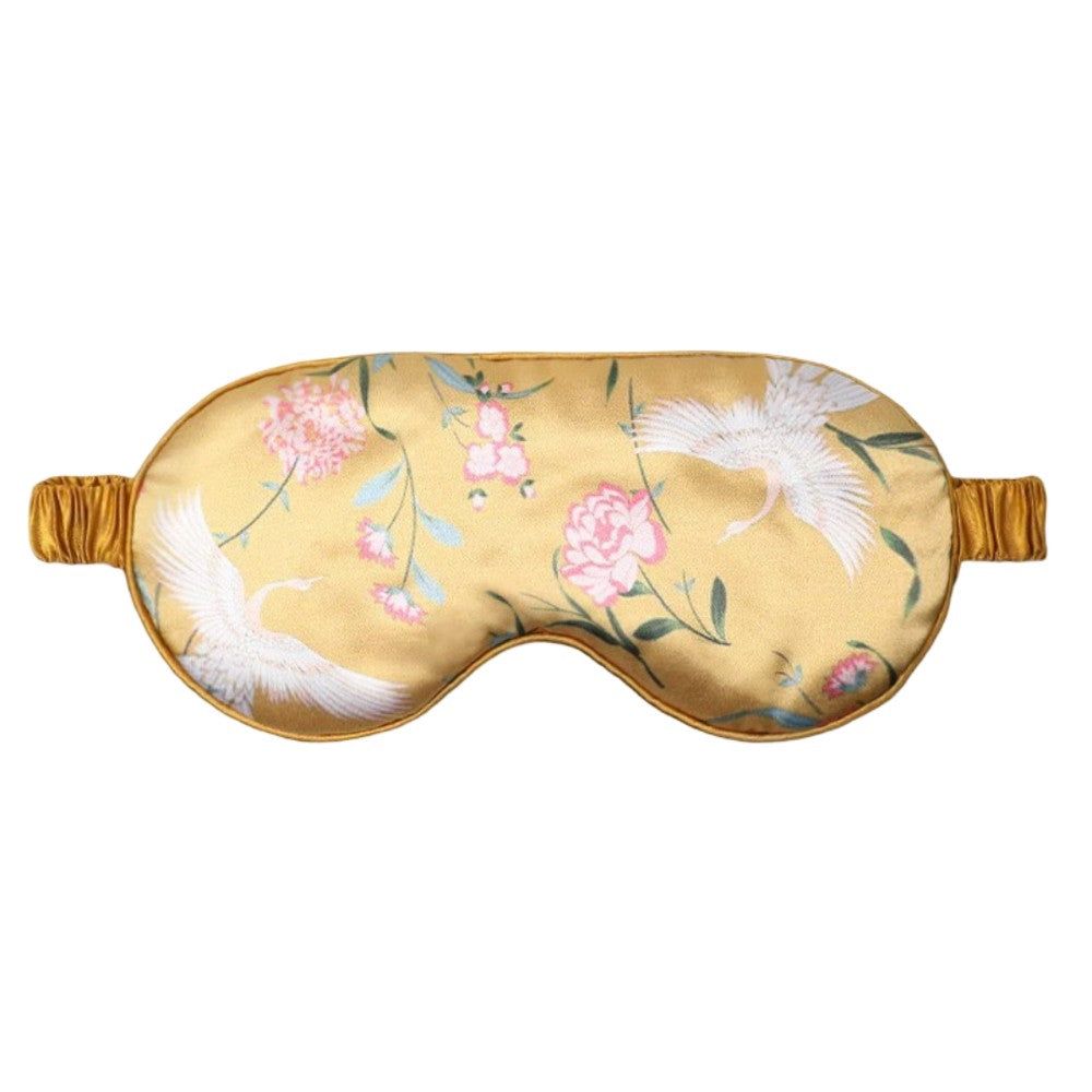 Printed Silk Eye Mask Pure Mulberry for Sleep and Travel Soft Gentle Stylish