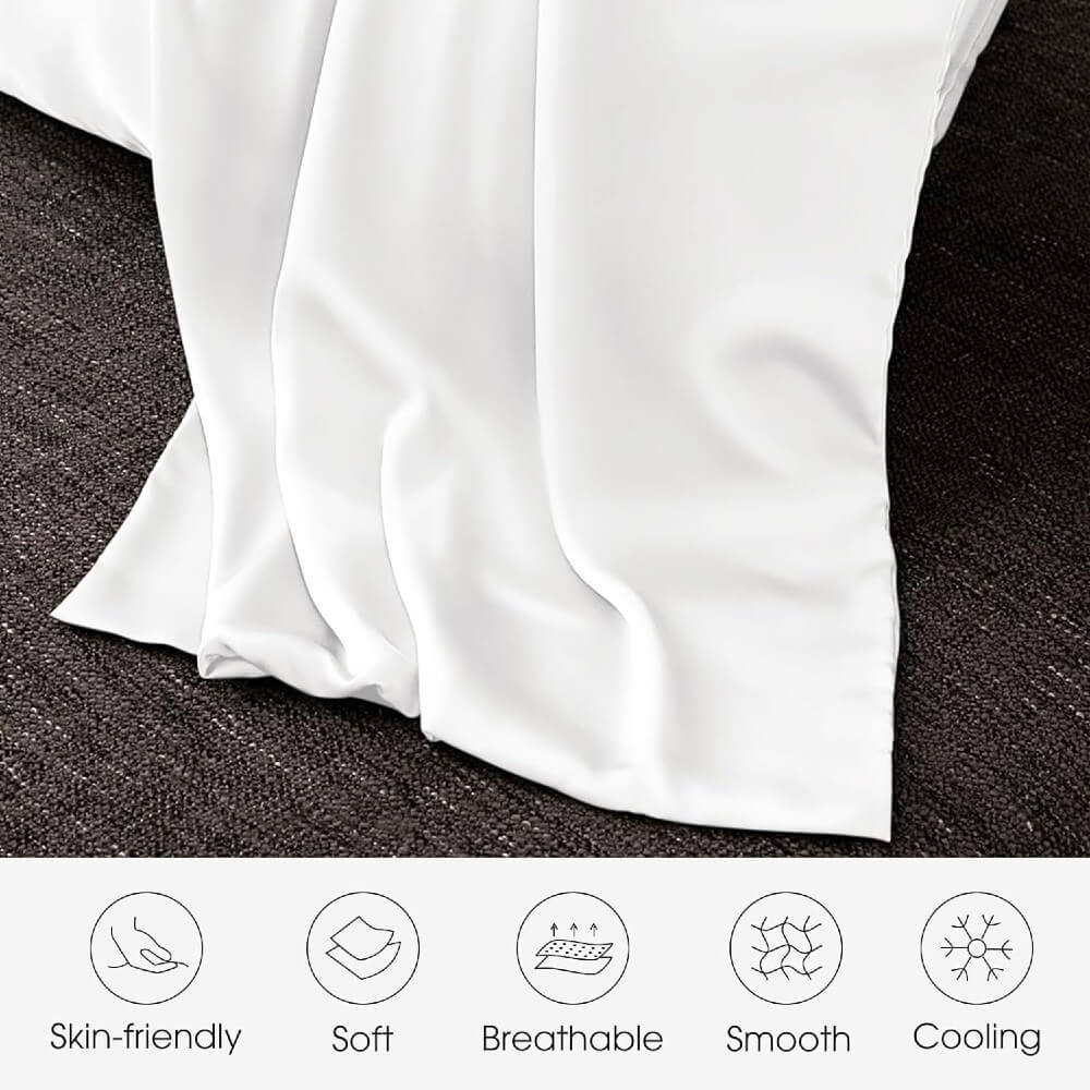 2 Pack Silk Pillowcase for Hair and Skin 100% Mulberry Silk Pillow Case 22 Momme 6A Grade with Hidden Zipper - White