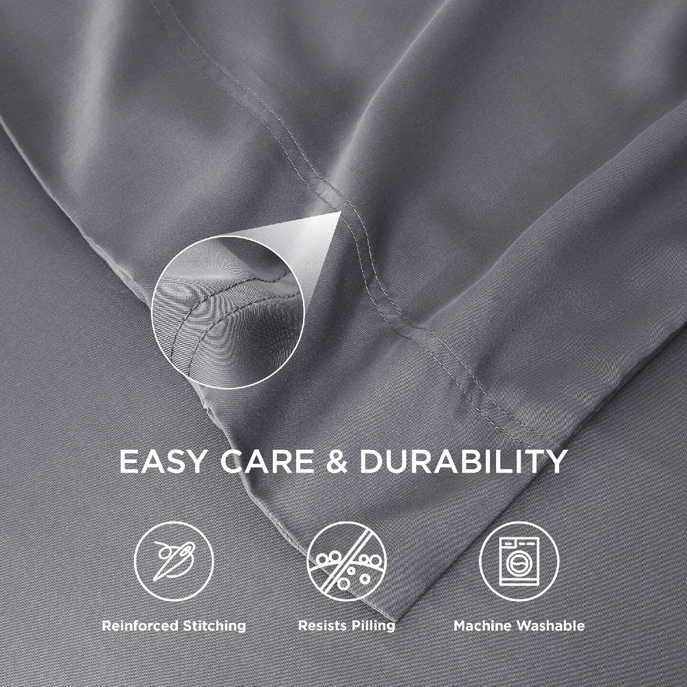 100% Bamboo Cooling Pillow Case Pillowcase Viscose Silky Pillow Covers with Envelope Closure - 2 Pack