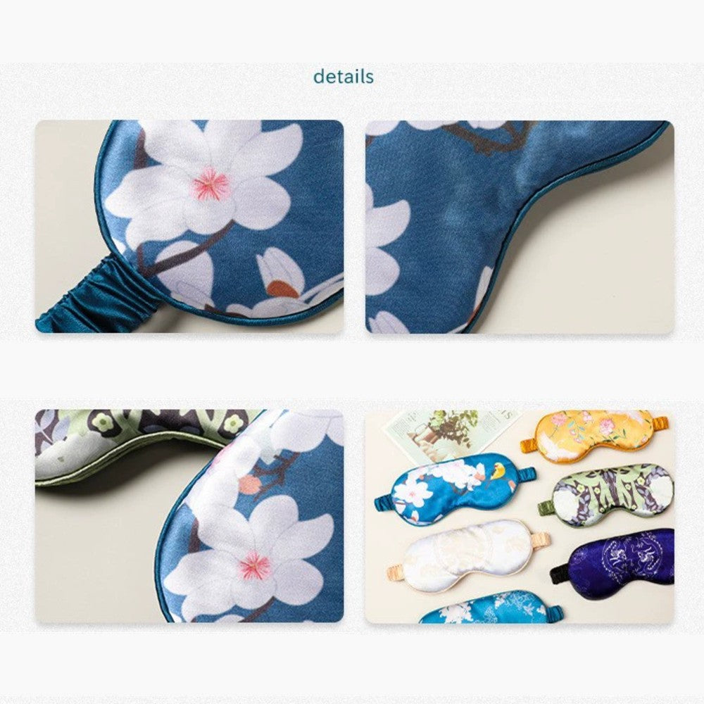 Printed Silk Eye Mask Pure Mulberry for Sleep and Travel Soft Gentle Stylish