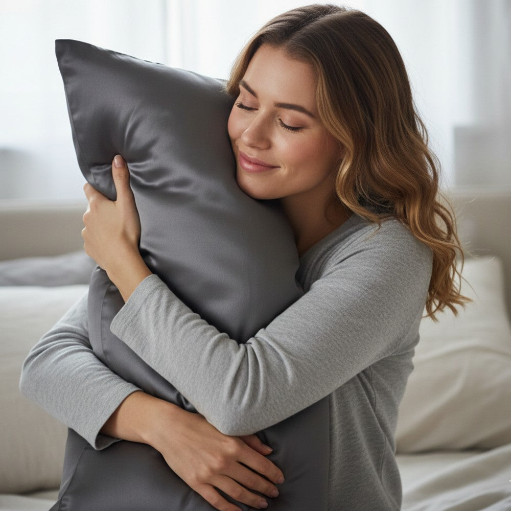 100% Mulberry Silk Pillowcase for Hair and Skin Soft Smooth Natural Silk Cover with Envelope Closure