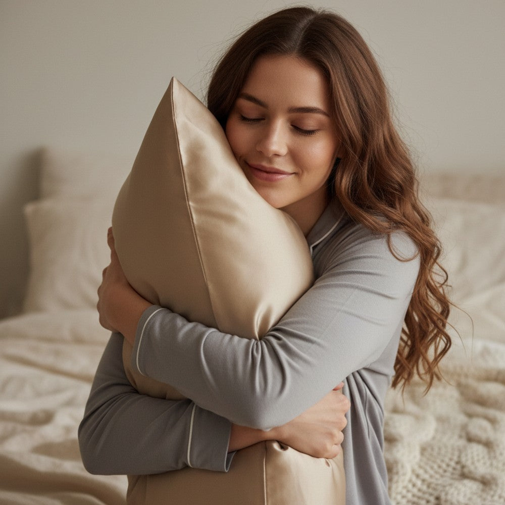 100% Mulberry Silk Pillowcase for Hair and Skin Soft Smooth Natural Silk Cover with Envelope Closure