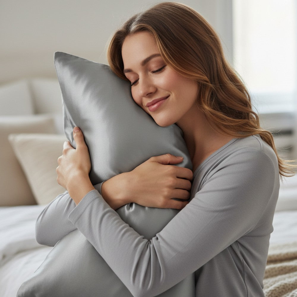 100% Mulberry Silk Pillowcase for Hair and Skin Soft Smooth Natural Silk Cover with Envelope Closure
