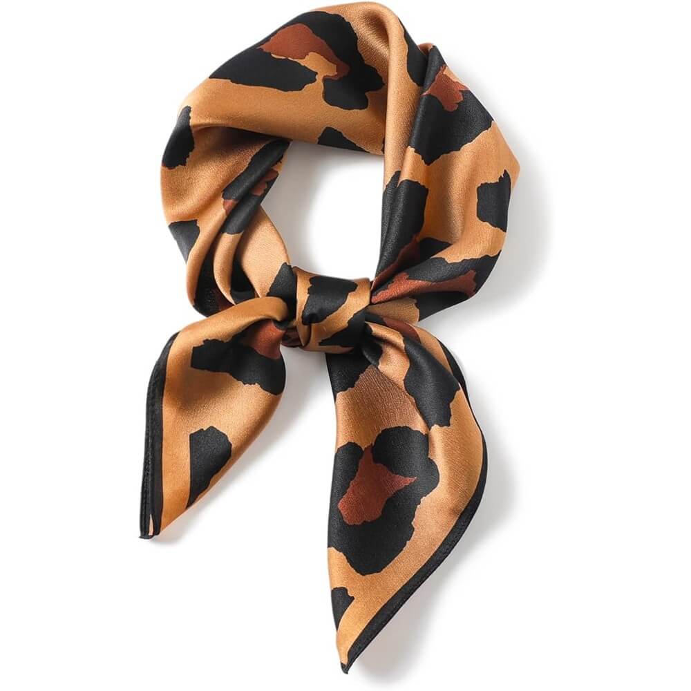 Floral 100% Silk Bandana Head Scarf for Women Vintage Silk Wrap Neck Large Square