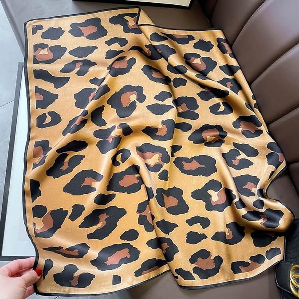 Floral 100% Silk Bandana Head Scarf for Women Vintage Silk Wrap Neck Large Square