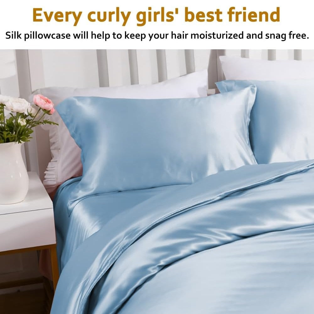100% Mulberry Silk Pillowcase for Hair and Skin 22 Momme 6A Grade Silk Case with Hidden Zipper