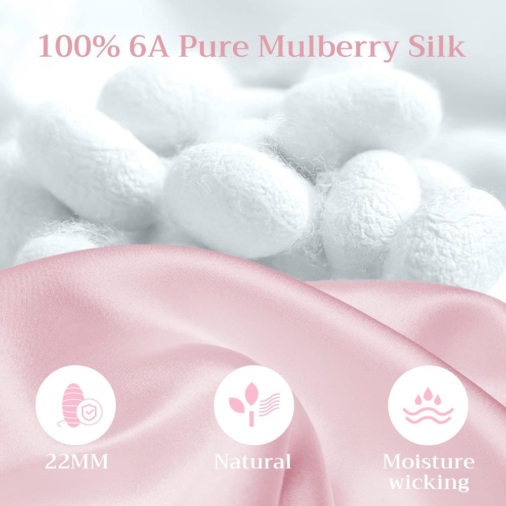 100% Mulberry Silk Pillowcase for Hair and Skin 22 Momme 6A Grade Silk Case with Hidden Zipper