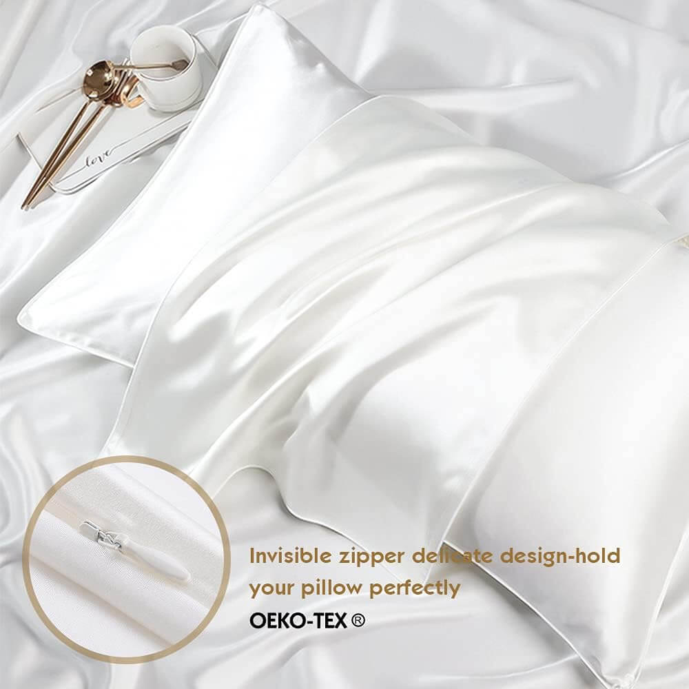 100% Mulberry Silk Pillowcase for Hair and Skin 22 Momme 6A Grade Silk Case with Hidden Zipper