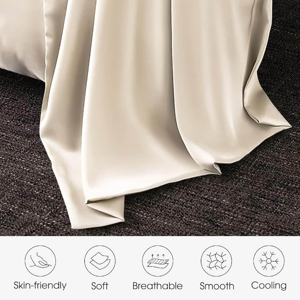 2 Pack Silk Pillowcase for Hair and Skin 100% Mulberry Silk Pillow Case 22 Momme 6A Grade with Hidden Zipper - Gold