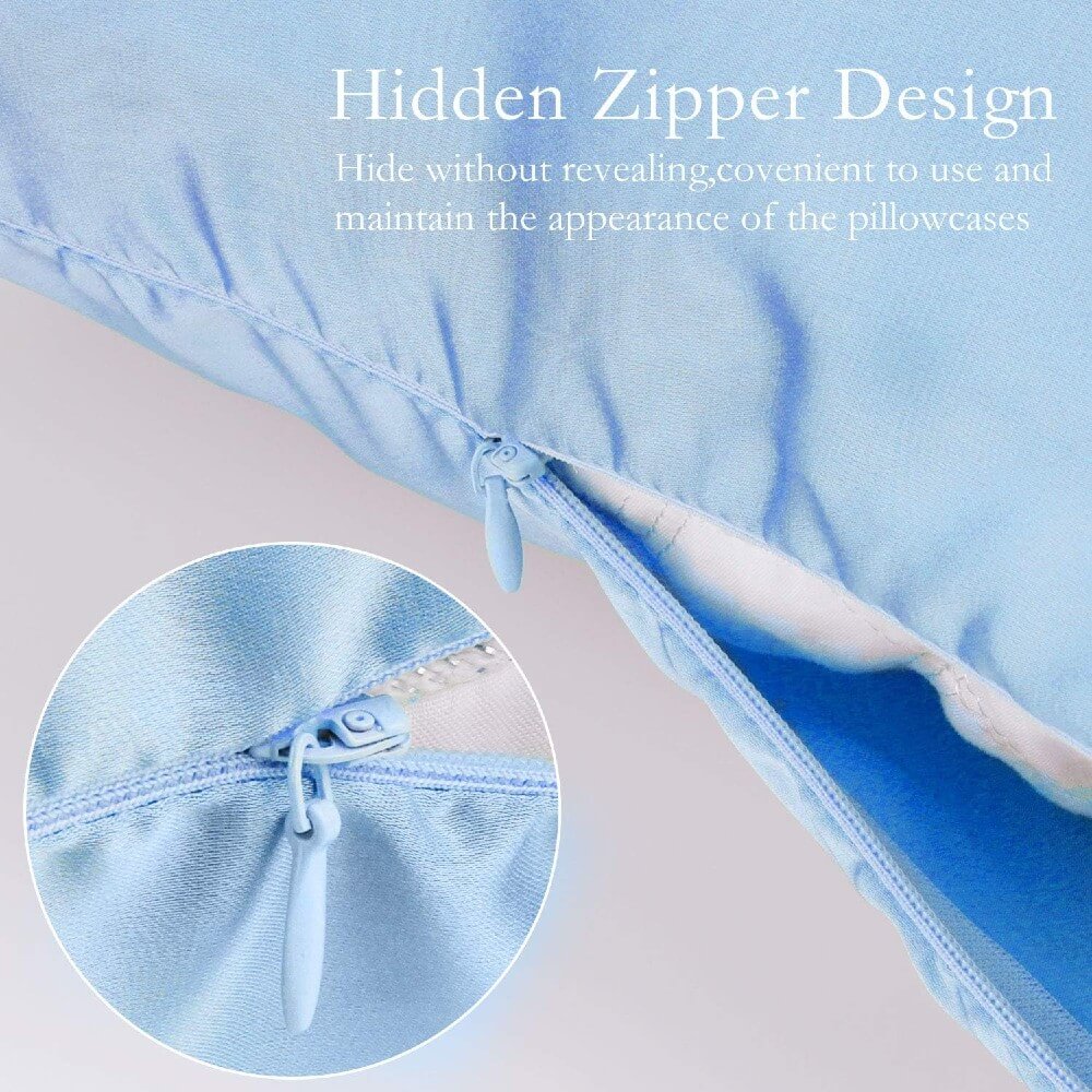 Twin Pack 100% Mulberry Silk Pillowcase for Hair and Skin Queen Size with Hidden Zipper