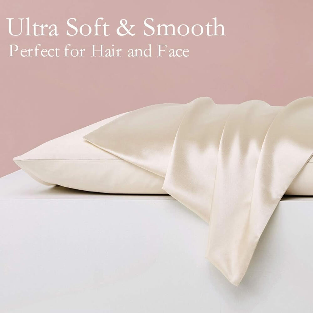 Twin Pack 100% Mulberry Silk Pillowcase for Hair and Skin Queen Size with Hidden Zipper
