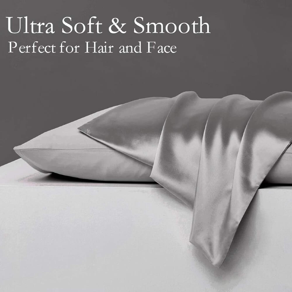 Twin Pack 100% Mulberry Silk Pillowcase for Hair and Skin Queen Size with Hidden Zipper