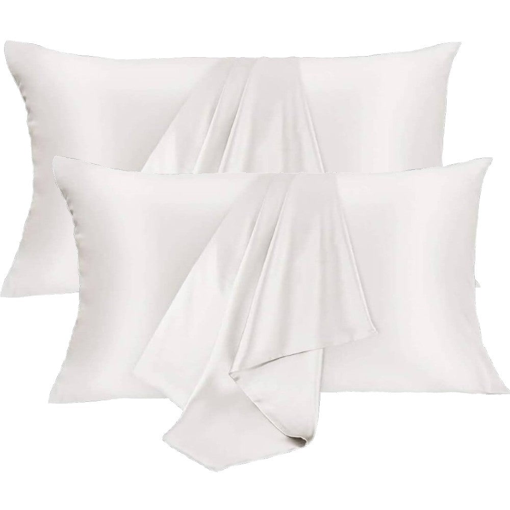 Twin Pack 100% Mulberry Silk Pillowcase for Hair and Skin Queen Size with Hidden Zipper