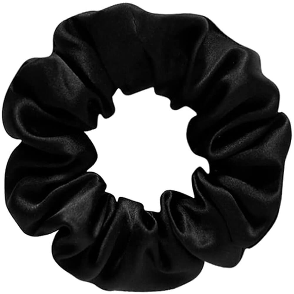 3 Pack Mulberry Silk Scrunchies Hair Ties Elastics Hair Band Ponytail Holder Bobble for Frizz Breakage Curly Hair