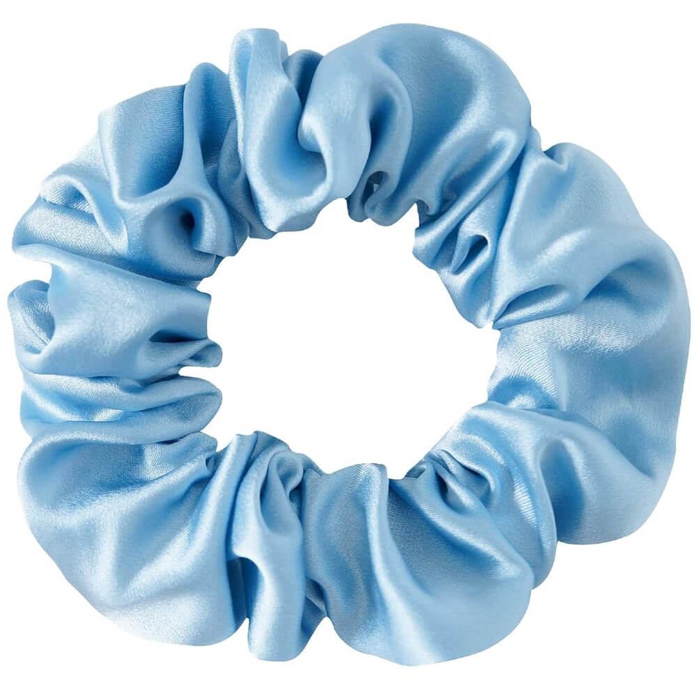 3 Pack Mulberry Silk Scrunchies Hair Ties Elastics Hair Band Ponytail Holder Bobble for Frizz Breakage Curly Hair