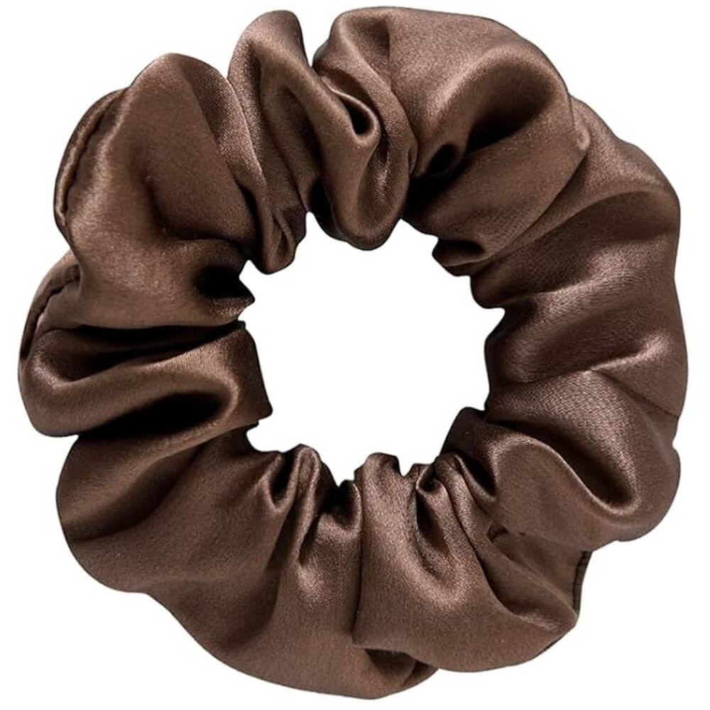 3 Pack Mulberry Silk Scrunchies Hair Ties Elastics Hair Band Ponytail Holder Bobble for Frizz Breakage Curly Hair