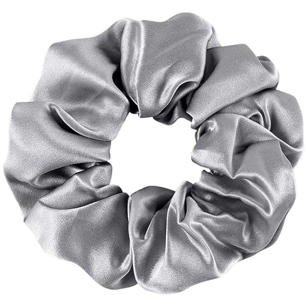 3 Pack Mulberry Silk Scrunchies Hair Ties Elastics Hair Band Ponytail Holder Bobble for Frizz Breakage Curly Hair