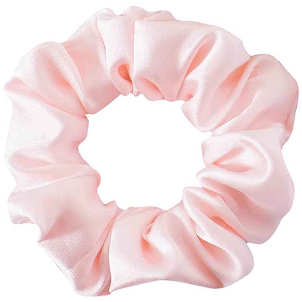 3 Pack Mulberry Silk Scrunchies Hair Ties Elastics Hair Band Ponytail Holder Bobble for Frizz Breakage Curly Hair