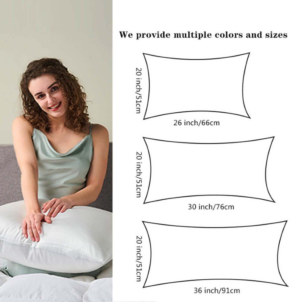 Natural Silk Pillowcase for Hair and Skin with Envelope Closure Soft Breathable Pillow Covers Smooth Cooling - White