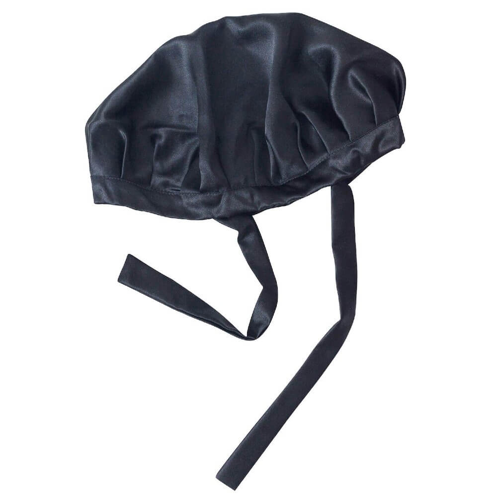 100% Mulberry Silk Sleep Cap for Women Hair Care Natural Silk Night Bonnet 19 Momme with Adjustable Ribbons