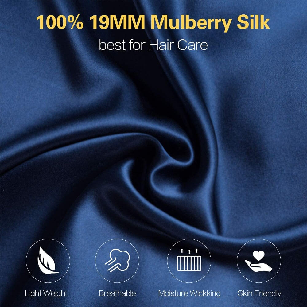 100% Mulberry Silk Sleep Cap for Women Hair Care Natural Silk Night Bonnet 19 Momme with Adjustable Ribbons