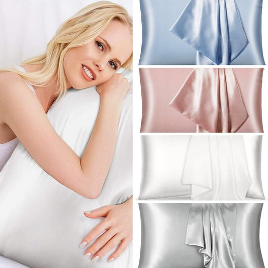 100% Mulberry Silk Pillowcase for Hair and Skin Soft Smooth Natural Silk Cover with Zipper Closure