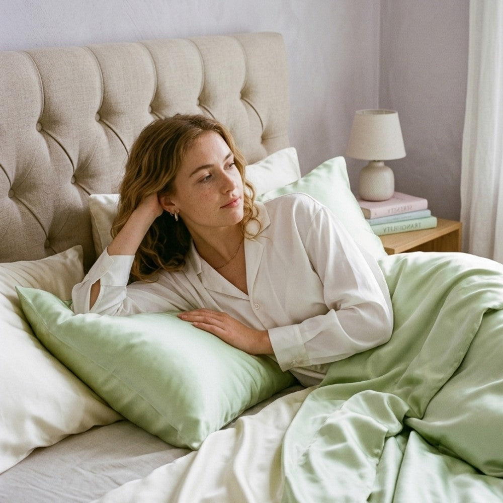 100% Mulberry Silk Pillowcase for Hair and Skin Soft Smooth Natural Silk Cover with Envelope Closure