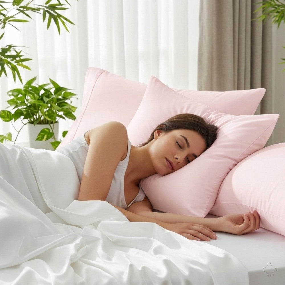 100% Bamboo Cooling Pillow Case Pillowcase Viscose Silky Pillow Covers with Envelope Closure - 2 Pack