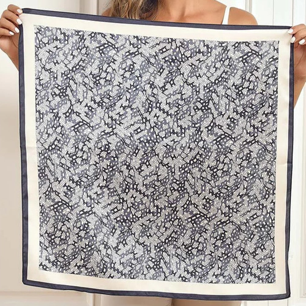 Premium 100% Silk Square Scarf with Stylish Floral Botanical Print Chic Accessory for All Seasons