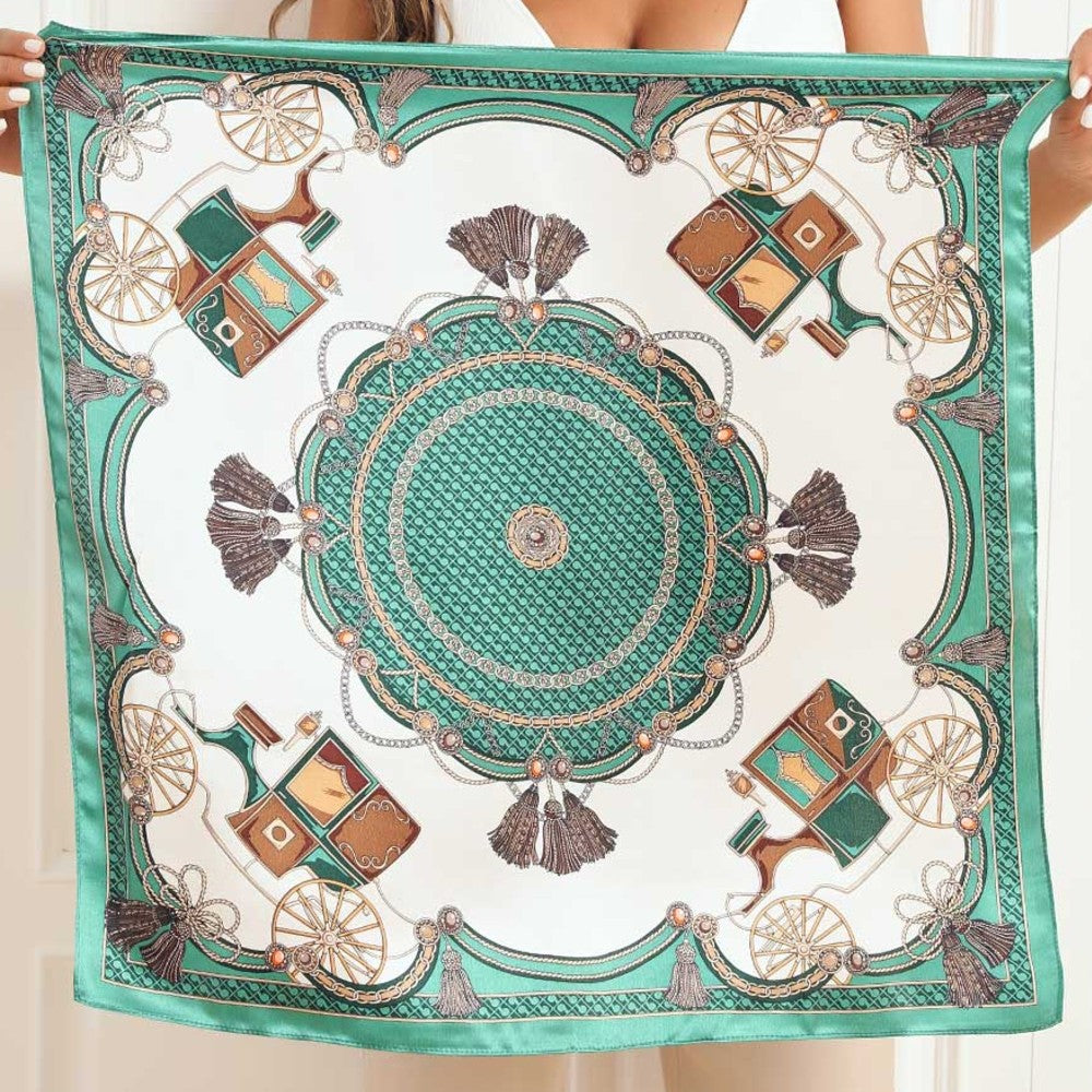 Premium 100% Silk Square Scarf with Stylish Floral Botanical Print Chic Accessory for All Seasons