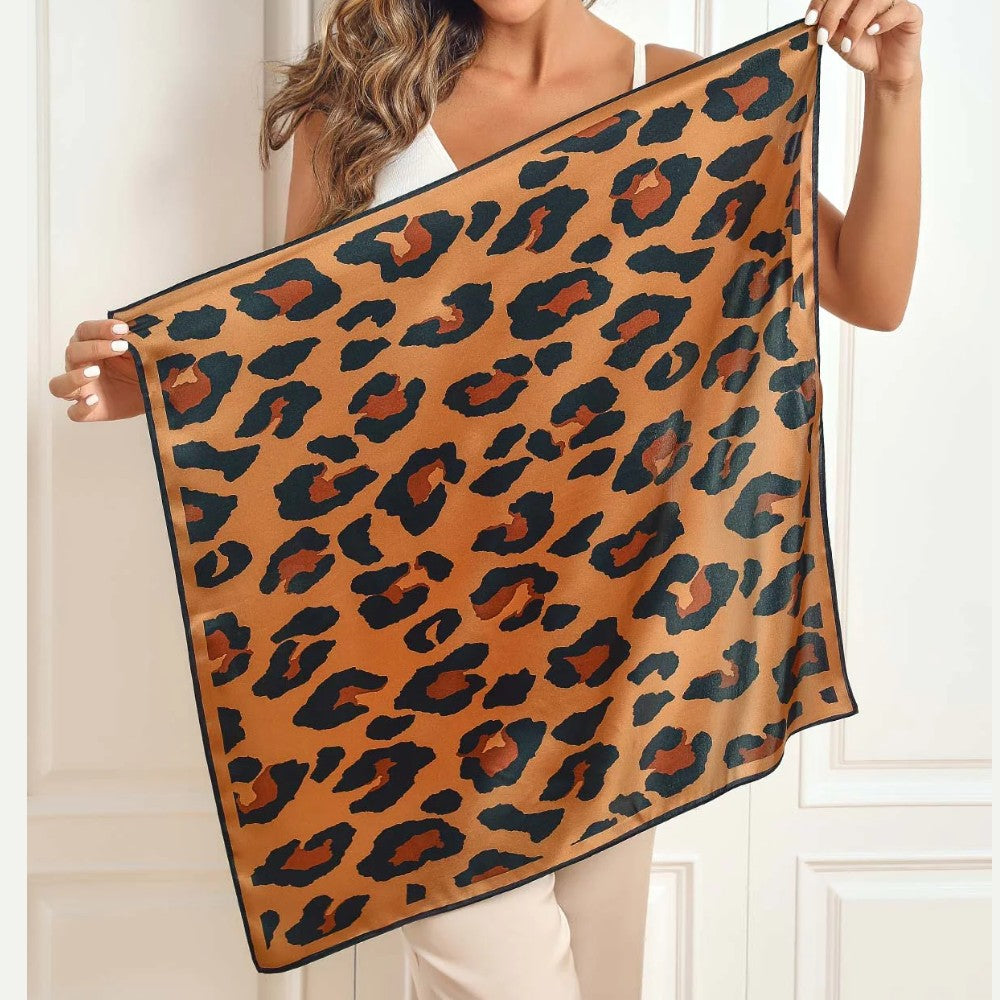 Premium 100% Silk Square Scarf with Stylish Floral Botanical Print Chic Accessory for All Seasons