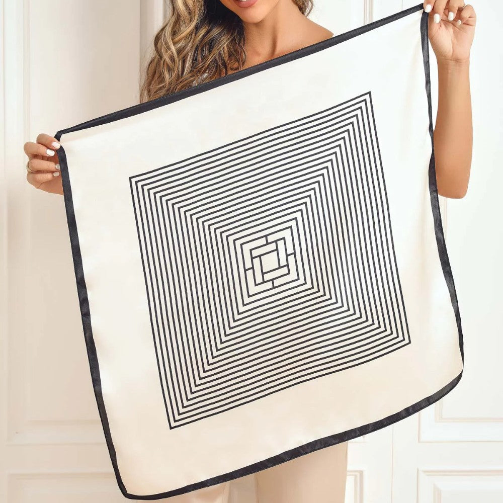 Premium 100% Silk Square Scarf with Stylish Floral Botanical Print Chic Accessory for All Seasons