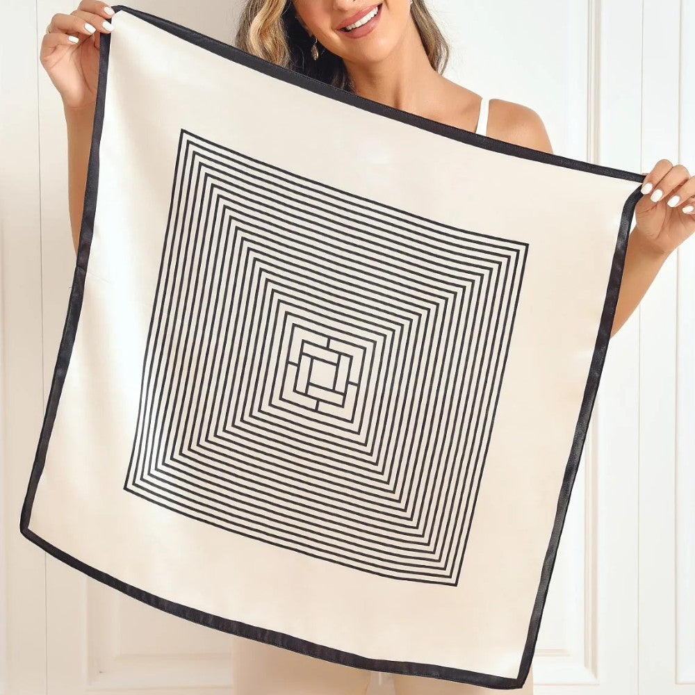 Premium 100% Silk Square Scarf with Stylish Floral Botanical Print Chic Accessory for All Seasons