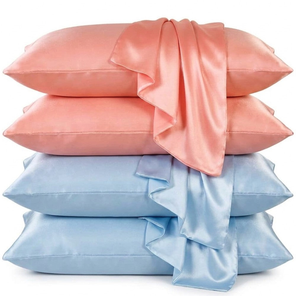 4-Pack 100% Pure Mulberry Silk Pillowcase Set for Hair and Skin Care