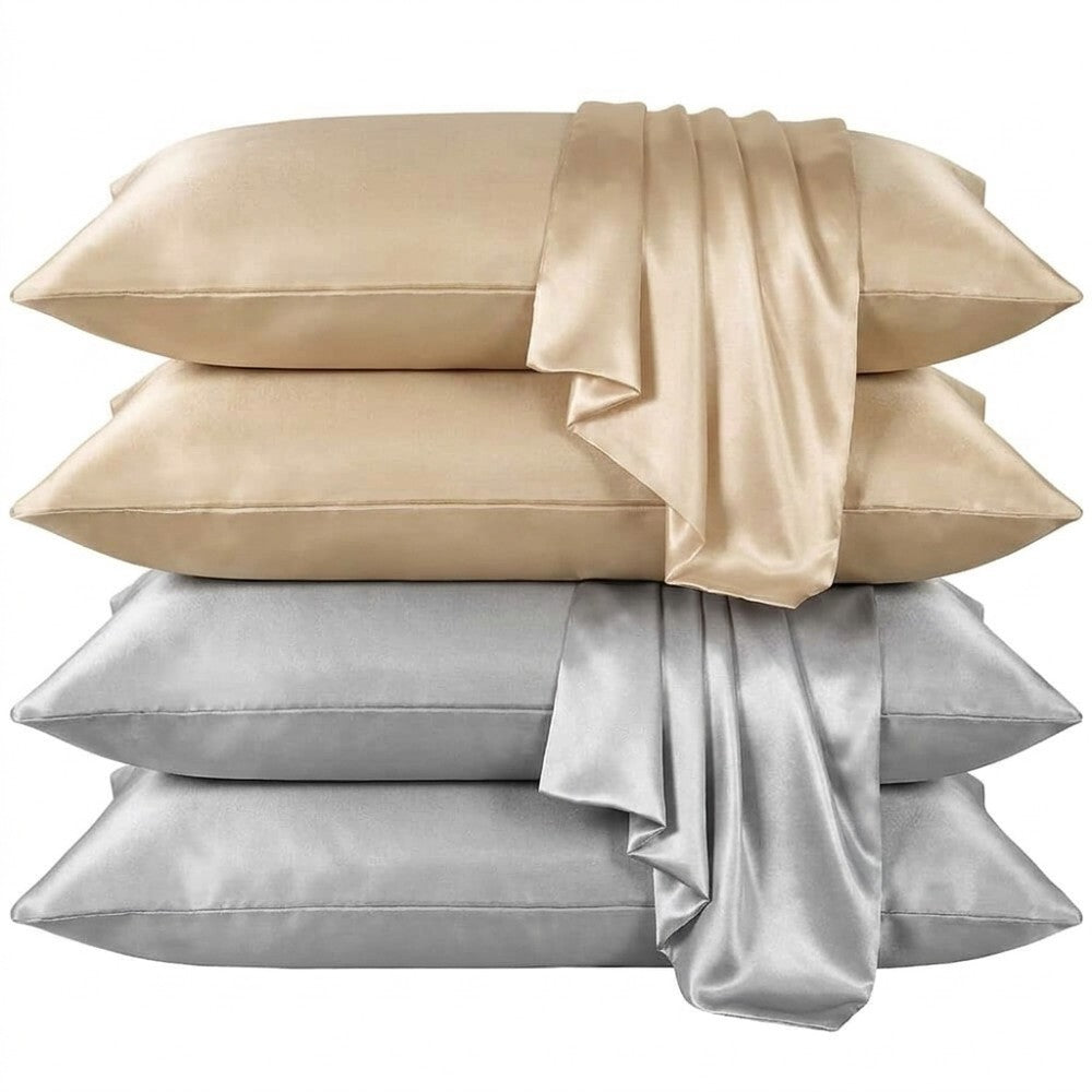 4-Pack 100% Pure Mulberry Silk Pillowcase Set for Hair and Skin Care