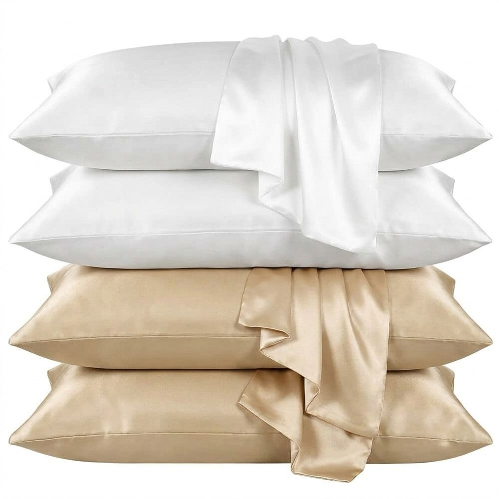 4-Pack 100% Pure Mulberry Silk Pillowcase Set for Hair and Skin Care