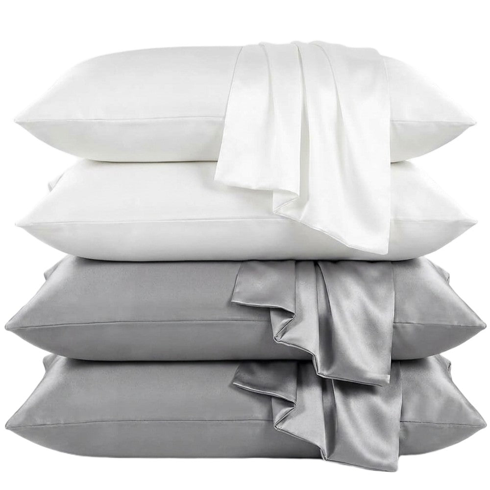 4-Pack 100% Pure Mulberry Silk Pillowcase Set for Hair and Skin Care
