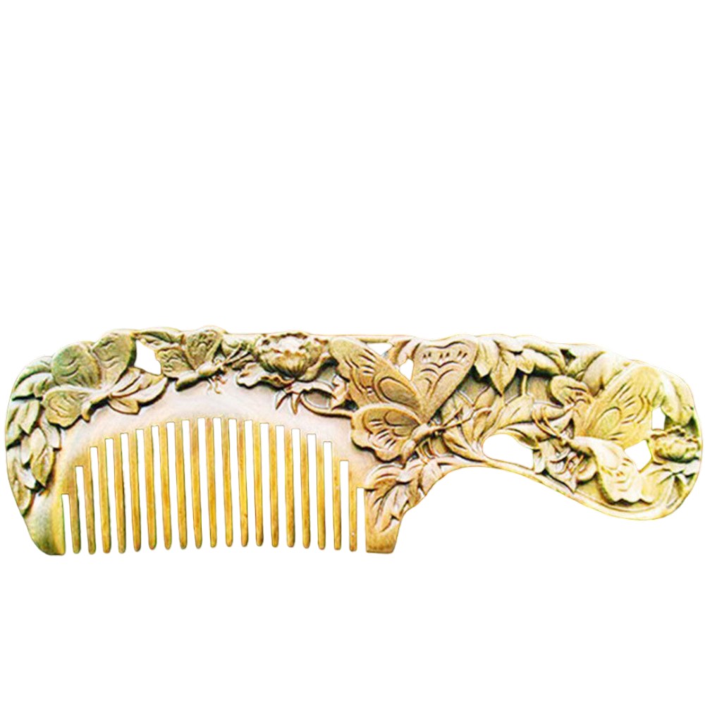 Natural Sandalwood Carved Comb Handcrafted Wooden Hair Comb for Detangling and Massage