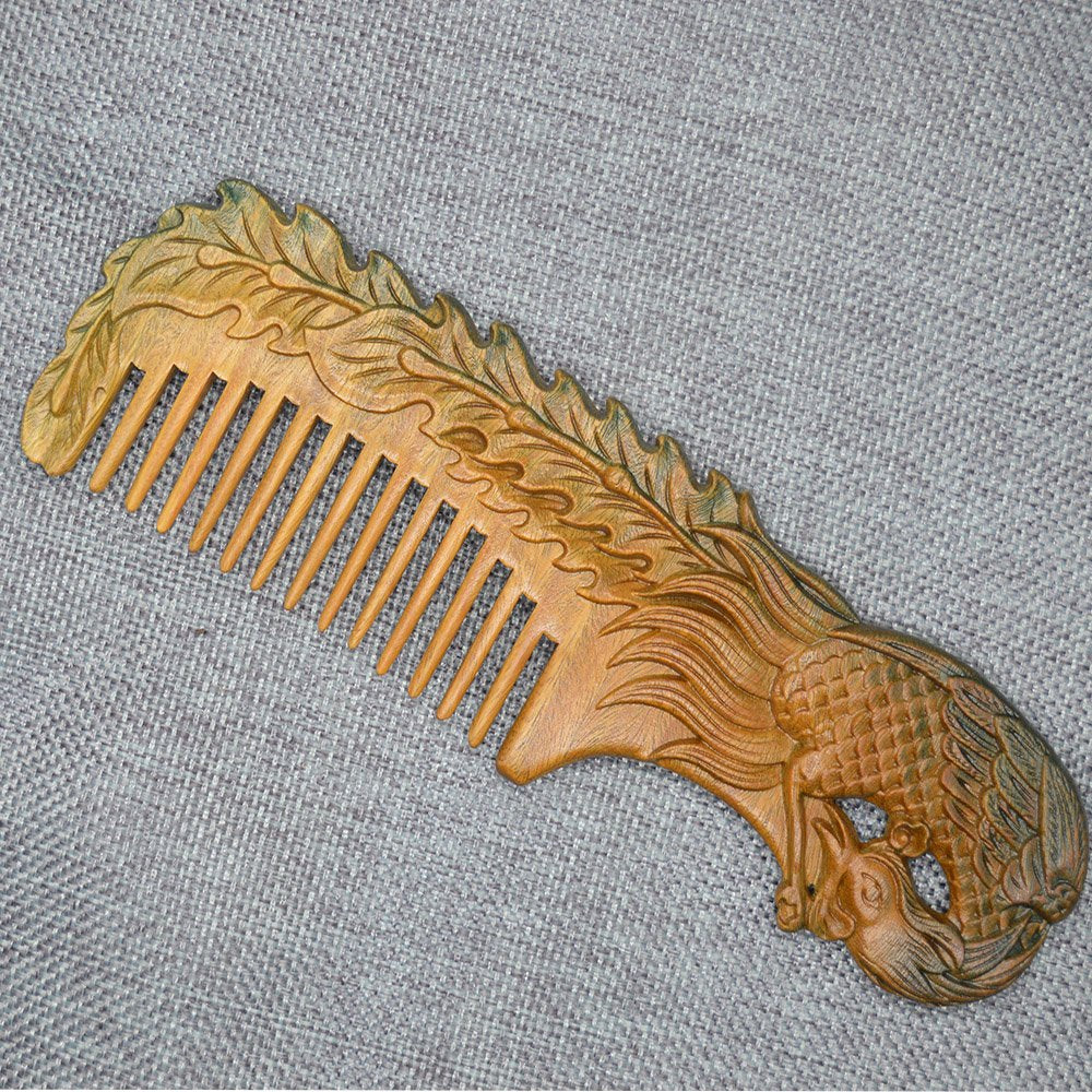Natural Sandalwood Carved Comb Handcrafted Wooden Hair Comb for Detangling and Massage