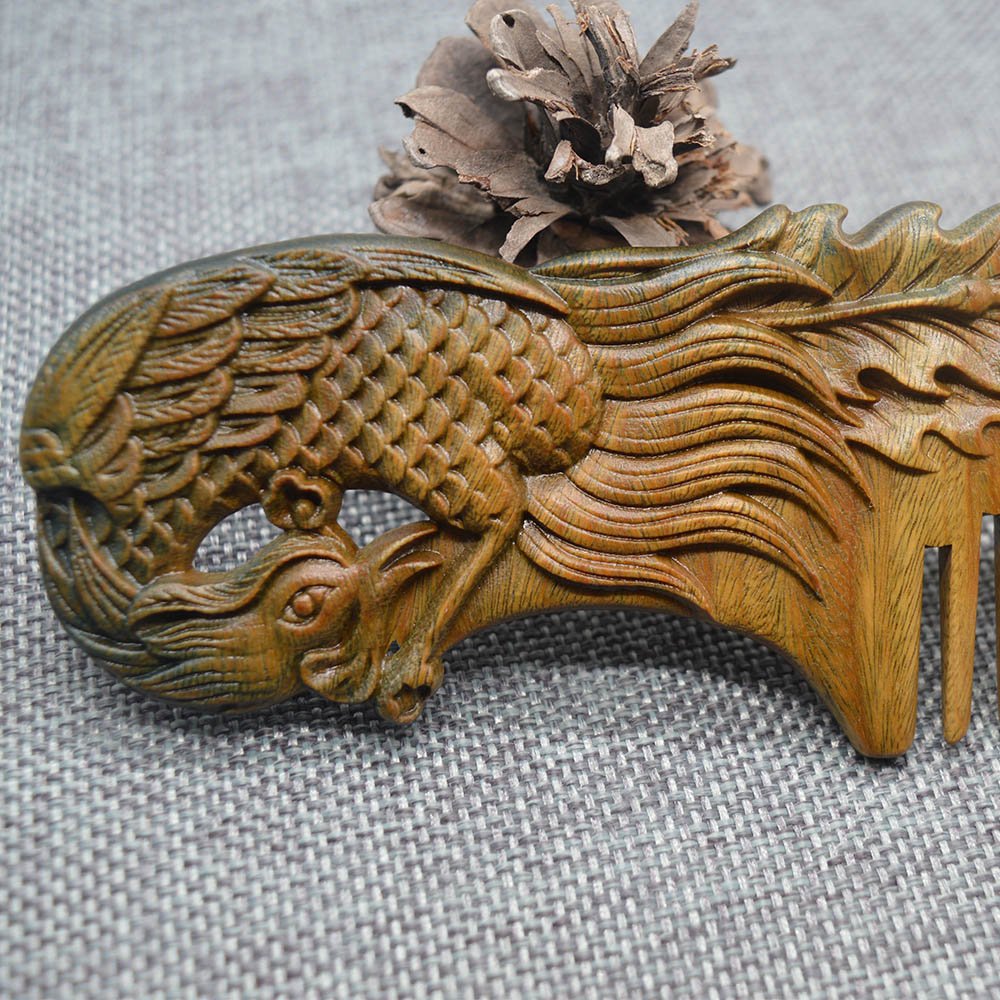 Natural Sandalwood Carved Comb Handcrafted Wooden Hair Comb for Detangling and Massage